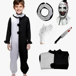 Kids Black and White Clown Costume